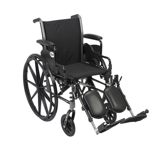 Drive Medical K318DDA-ELR Cruiser III Light Weight Wheelchair with Flip Back Removable Arms, Desk Arms, Elevating Leg Rests, 18" Seat